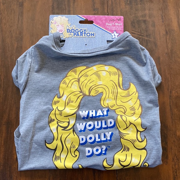 Dolly Parton’s Doggy Parton Other - NWT Doggy Parton Grey What Would Dolly Do? Dog T-shirt Size Dogs 20-40lbs